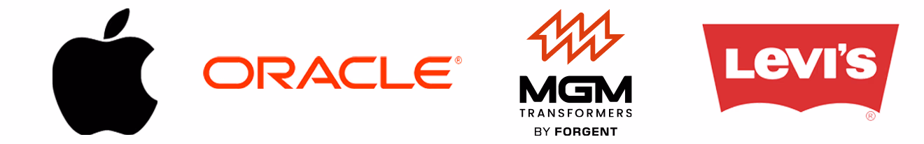 Apple, Oracle, MGM Transformers and Levi’s logos